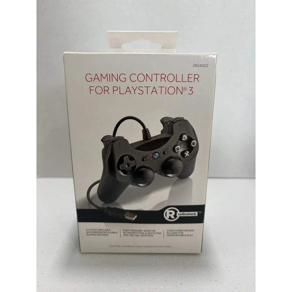 NEW OLD STOCK Lot Of 2 Radio Shack Gaming Controller For PlayStation 3 PS3 Wired